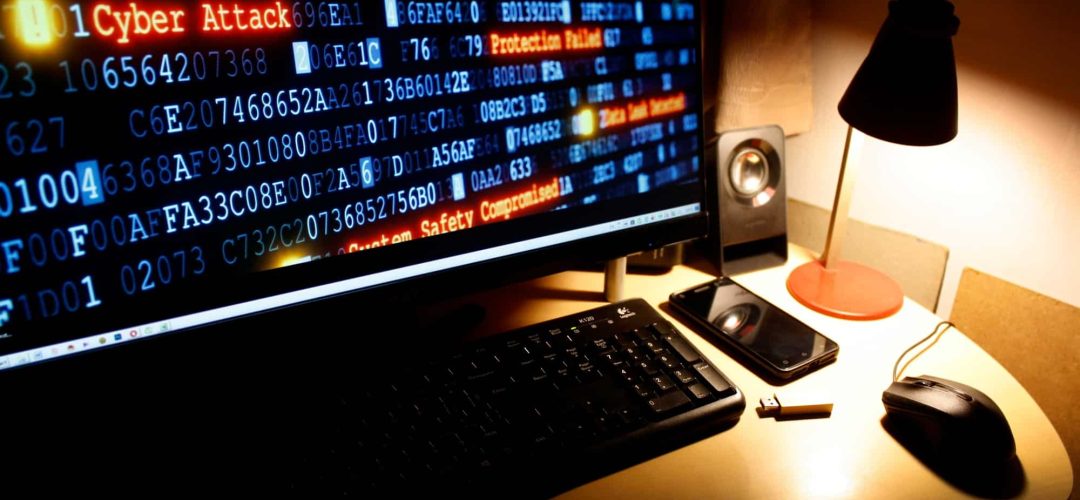 Cyber crime, cyber attack, hacking, computer desktop